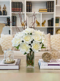 26-in Tall Cream Real Touch Peony Centerpiece Arrangement - Flovery