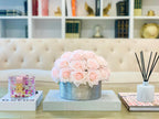28 Pink Real Touch Rose Arrangement-Real Touch Centerpiece-Artificial Flower Arrangement-Faux Floral Arrangement-Rose Centerpiece-Blush Rose - Flovery