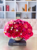 Large Real Touch Rose Orchid Hydrangea Centerpiece Gold - Flovery