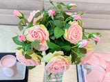 Real Touch English Roses Arrangement Tall Vase - Flovery