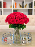 Red Roses Flower Arrangement-Large Rose Arrangement- Real Touch Red Roses -Red Flower Centerpiece for Home Decor-Faux-Silk Rose - Flovery