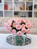 18" Large Real Touch Centerpiece-Pink Centerpiece-Dinning Room Centerpiece -Artificial Flower-Faux Floral Arrangement-Large Size Austin Rose - Flovery