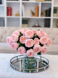 18" Large Real Touch Centerpiece-Pink Centerpiece-Dinning Room Centerpiece -Artificial Flower-Faux Floral Arrangement-Large Size Austin Rose - Flovery