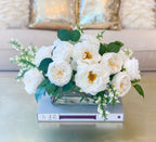 Elegant Long Centerpiece All Real Touch Flowers Arrangement - Home Decor By Flovery - Flovery