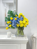 Love Ukraine Blue Yellow Rose Arrangement - Flovery