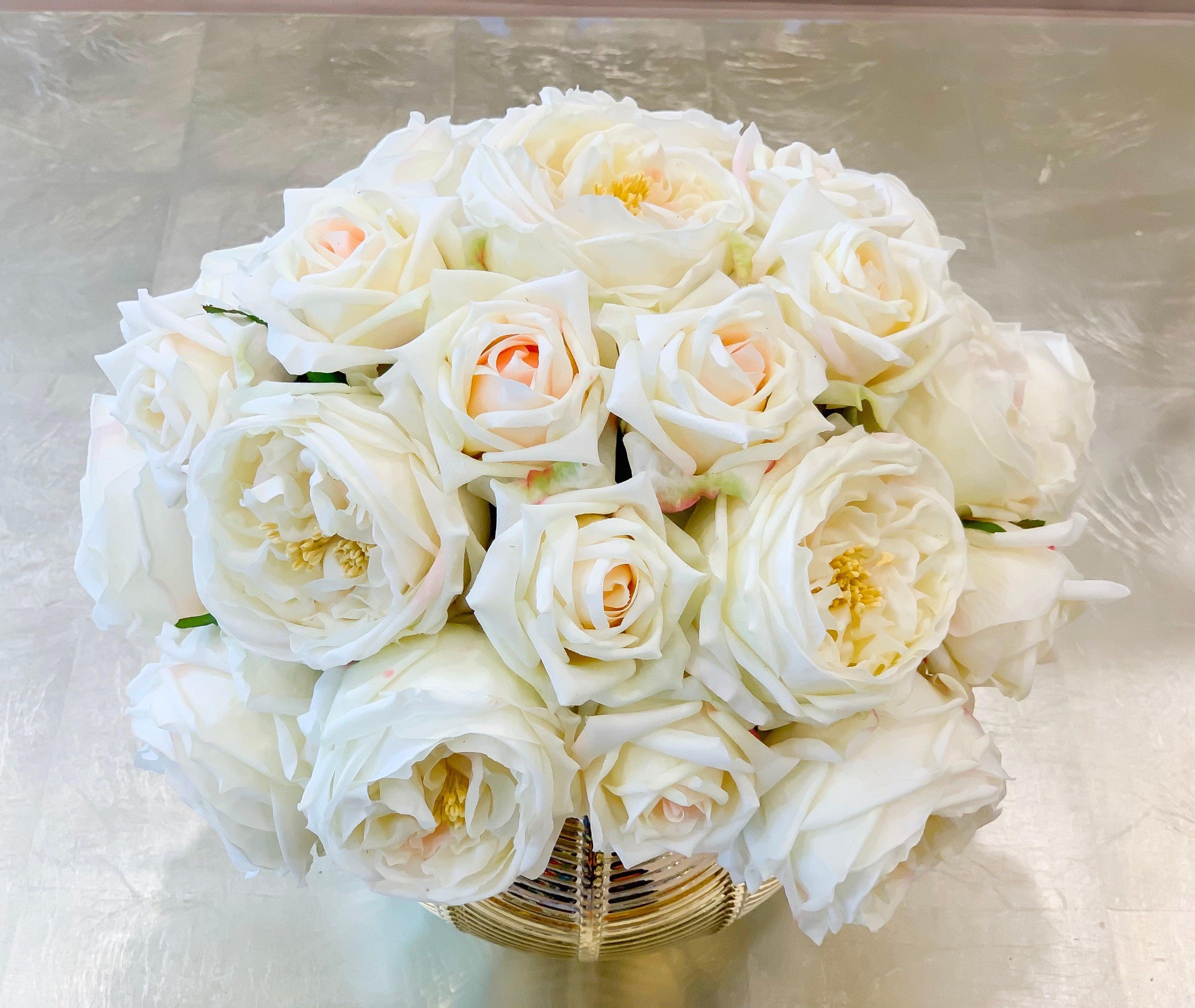 Large Real Touch Rose Centerpiece Gold Secondary image