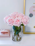 Set of 2 Large Pink/Blush Rose Real Touch Arrangement - Flovery