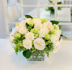 XXL Real Touch Centerpiece - Large Dining- White Real Touch Floral Arrangement-Faux Flowers-Lobby Arrangement - Flovery