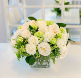 XXL Real Touch Centerpiece - Large Dining- White Real Touch Floral Arrangement-Faux Flowers-Lobby Arrangement - Flovery