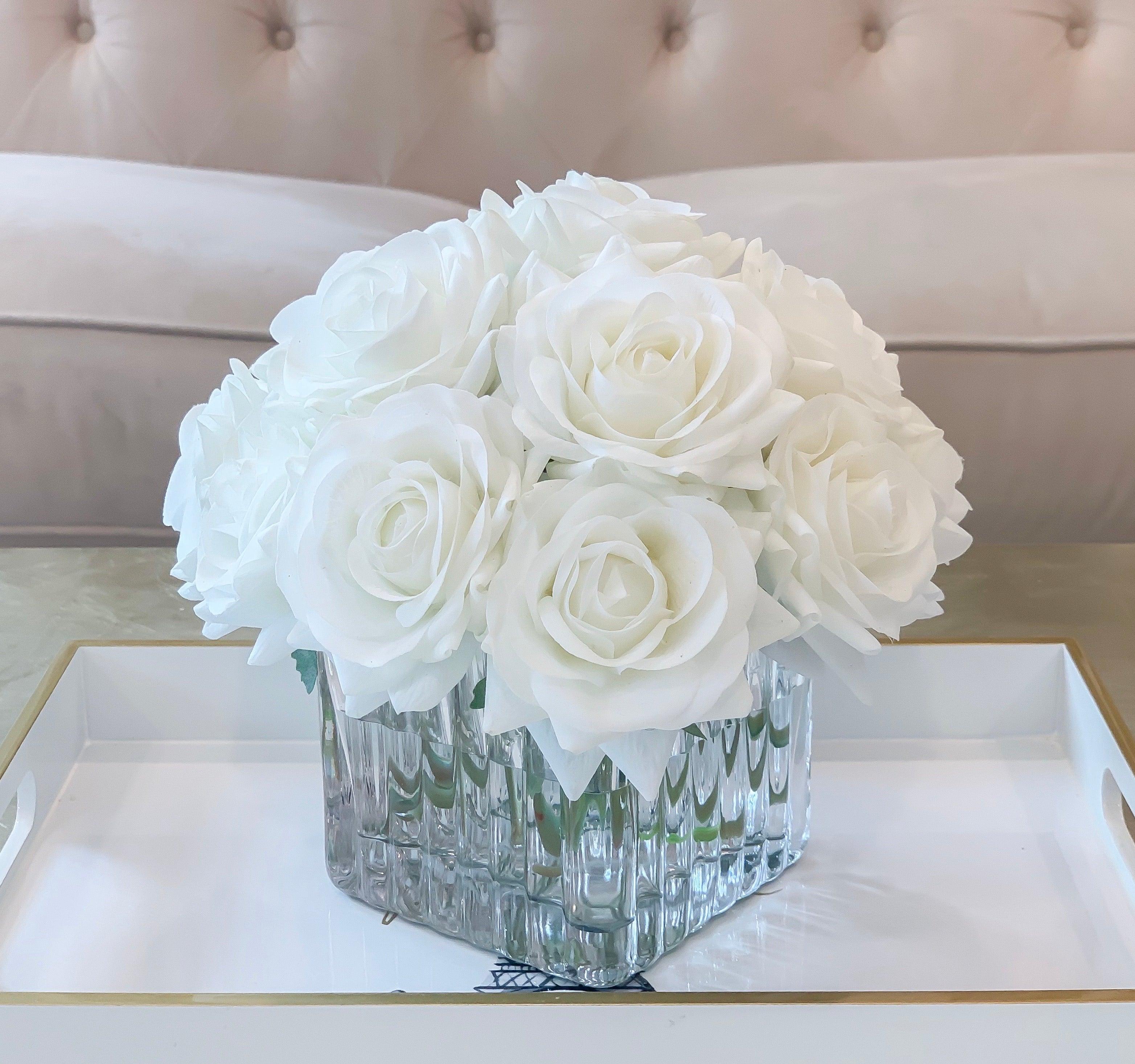 Real Touch White Roses Arrangement Secondary image