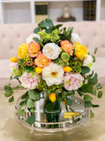 22" Large Real Touch Arrangement Rose Peony Tulip - Flovery