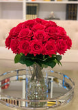 Red Roses Flower Arrangement-Large Rose Arrangement- Real Touch Red Roses -Red Flower Centerpiece for Home Decor-Faux-Silk Rose - Flovery