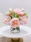 Pink Centerpiece-Rose Real Touch Flower Arrangement-Peonies Flower Arrangement-Pink Real Touch Roses-Pink Real Touch Peony - Flovery