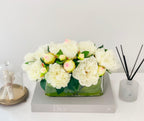 White Peony-Peonies-Finest Silk Flower Arrangement-Peony Arrangement-White Luxury Silk Peony-Artificial Arrangement-Home Decor-Faux Flowers - Flovery