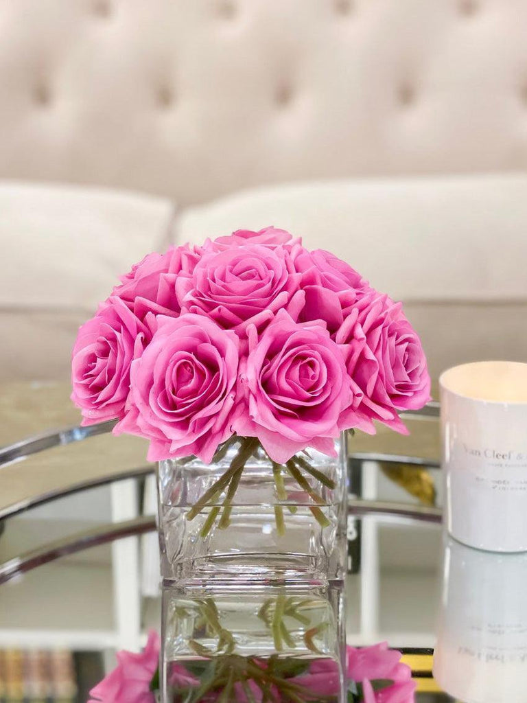 12 Real Touch Roses Arrangement – Flovery.com