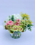 French Country Ranunculus Hydrangea Arrangement - Flovery
