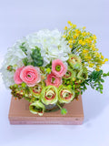 French Country Ranunculus Hydrangea Arrangement - Flovery