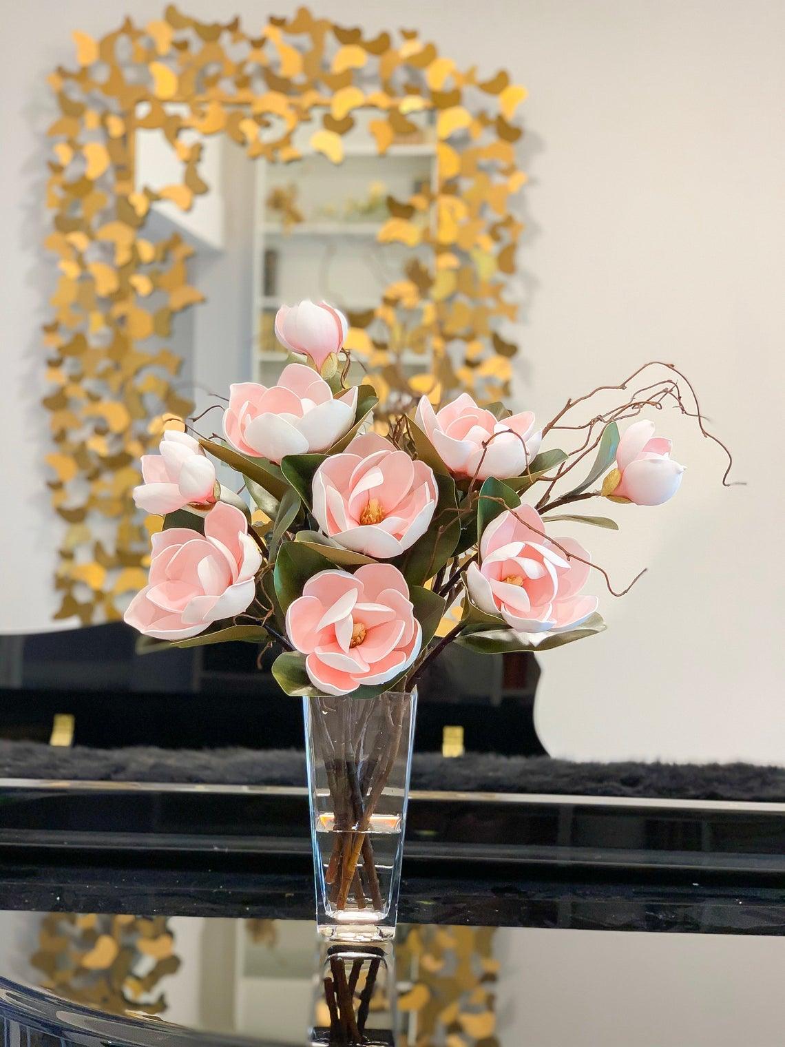 27" Tall Real Touch Pink Magnolia Centerpiece Secondary image