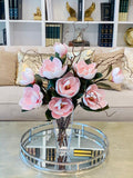 Tall Magnolia Centerpiece-Real Touch Magnolia Arrangement-27" Artificial Flower Arrangement-Real Touch Magnolia Floral Arrangement - Flovery